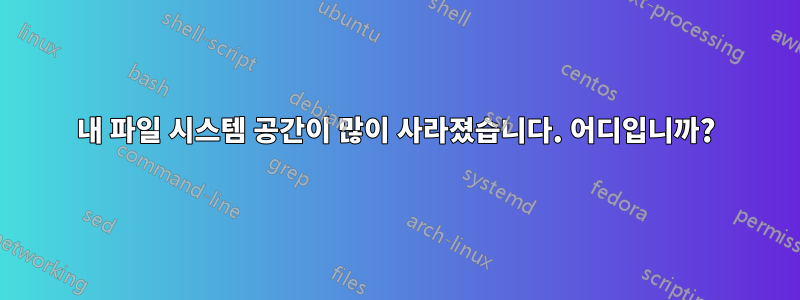 내 파일 시스템 공간이 많이 사라졌습니다. 어디입니까?