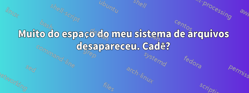 Muito do espaço do meu sistema de arquivos desapareceu. Cadê?