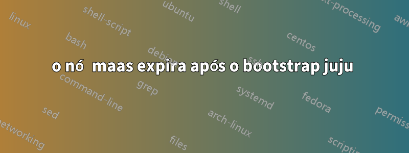 o nó maas expira após o bootstrap juju