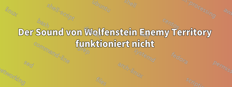 Der Sound von Wolfenstein Enemy Territory funktioniert nicht