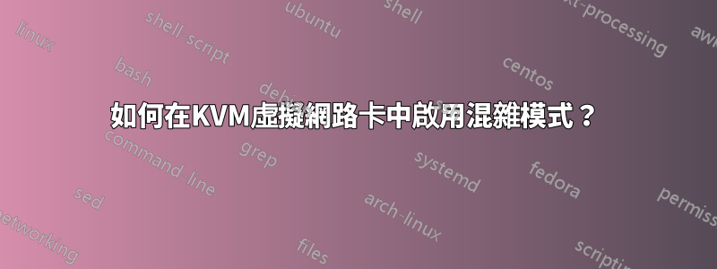 如何在KVM虛擬網路卡中啟用混雜模式？