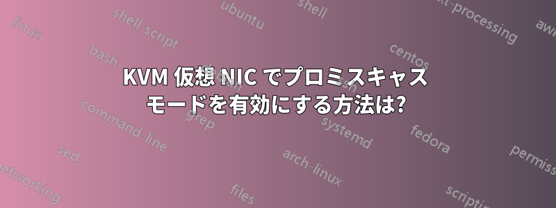 KVM 仮想 NIC でプロミスキャス モードを有効にする方法は?