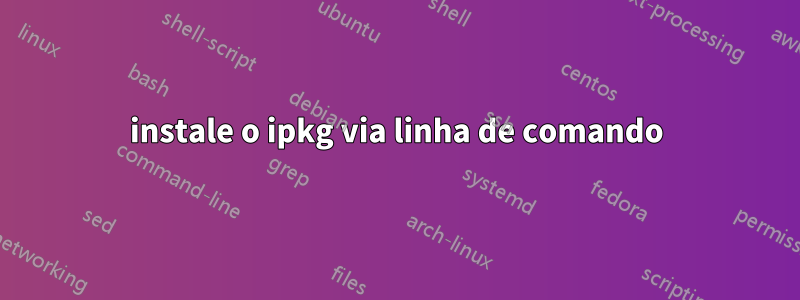 instale o ipkg via linha de comando