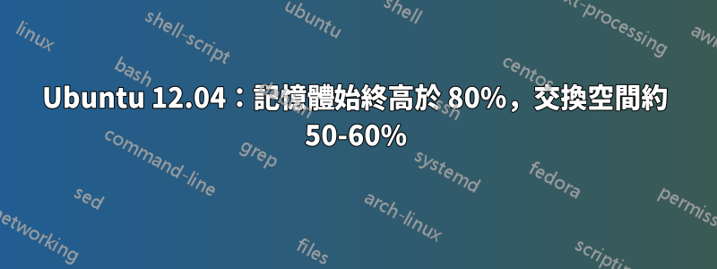 Ubuntu 12.04：記憶體始終高於 80%，交換空間約 50-60%