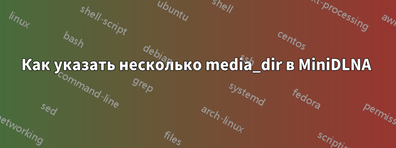 Как указать несколько media_dir в MiniDLNA