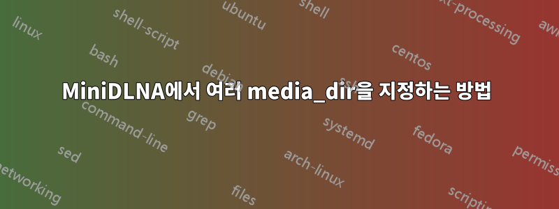 MiniDLNA에서 여러 media_dir을 지정하는 방법