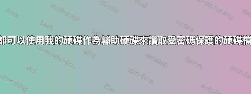 任何人都可以使用我的硬碟作為輔助硬碟來讀取受密碼保護的硬碟檔案嗎？