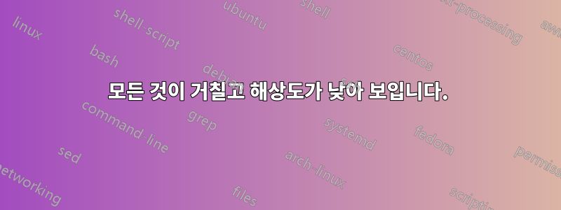 모든 것이 거칠고 해상도가 낮아 보입니다.