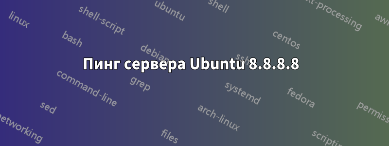 Пинг сервера Ubuntu 8.8.8.8 