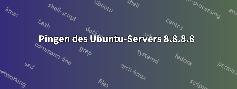 Pingen des Ubuntu-Servers 8.8.8.8 