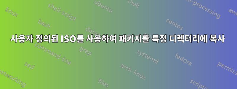 사용자 정의된 ISO를 사용하여 패키지를 특정 디렉터리에 복사