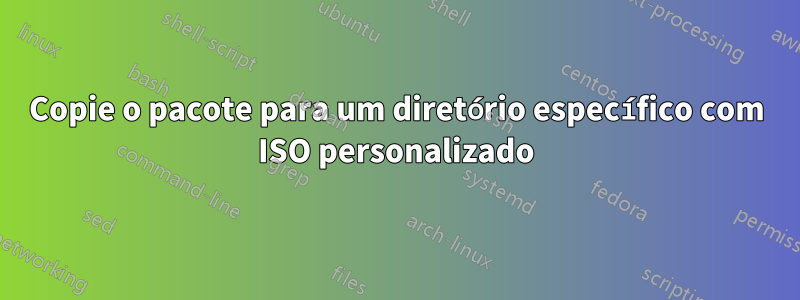 Copie o pacote para um diretório específico com ISO personalizado