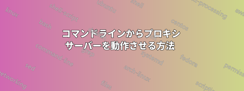 コマンドラインからプロキシ サーバーを動作させる方法 