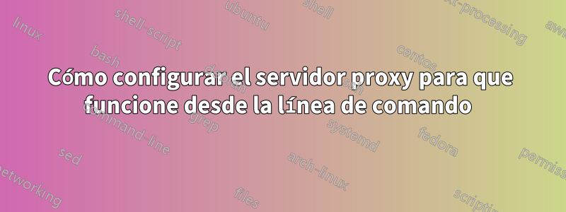 Cómo configurar el servidor proxy para que funcione desde la línea de comando 