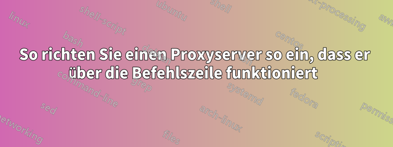 So richten Sie einen Proxyserver so ein, dass er über die Befehlszeile funktioniert 