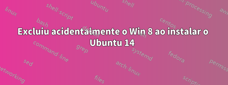 Excluiu acidentalmente o Win 8 ao instalar o Ubuntu 14 