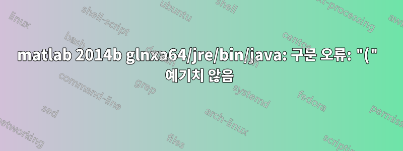 matlab 2014b glnxa64/jre/bin/java: 구문 오류: "(" 예기치 않음