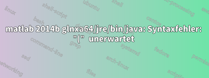 matlab 2014b glnxa64/jre/bin/java: Syntaxfehler: "(" unerwartet