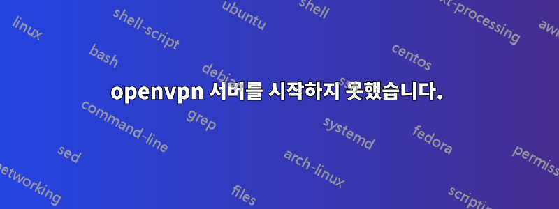 openvpn 서버를 시작하지 못했습니다.