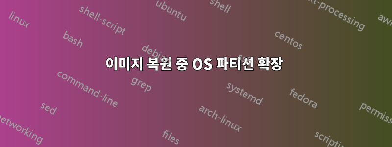 이미지 복원 중 OS 파티션 확장