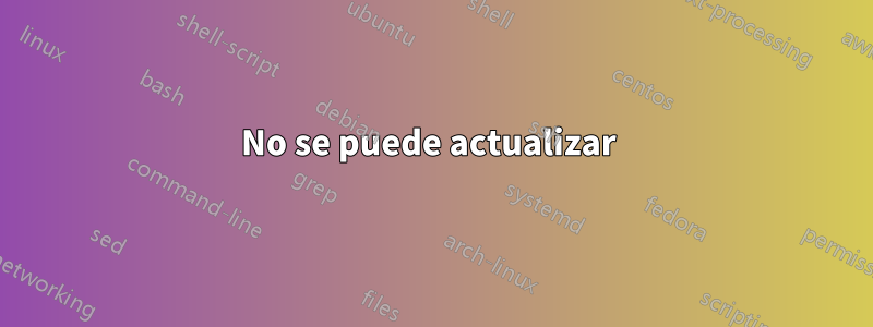 No se puede actualizar 