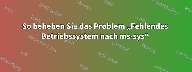 So beheben Sie das Problem „Fehlendes Betriebssystem nach ms-sys“