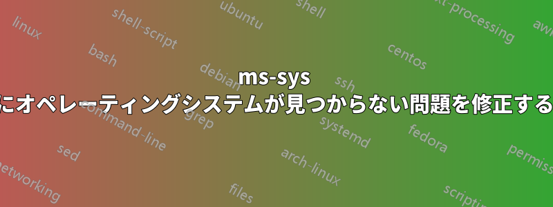 ms-sys の後にオペレーティングシステムが見つからない問題を修正する方法