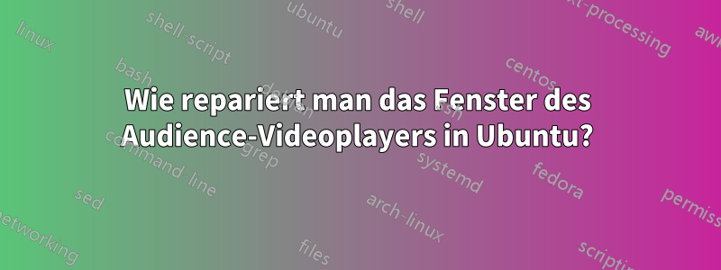 Wie repariert man das Fenster des Audience-Videoplayers in Ubuntu?