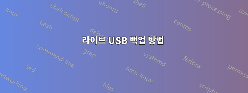 라이브 USB 백업 방법