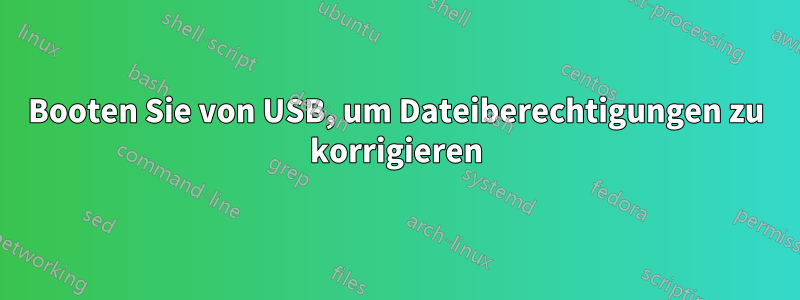 Booten Sie von USB, um Dateiberechtigungen zu korrigieren