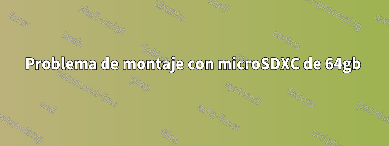 Problema de montaje con microSDXC de 64gb