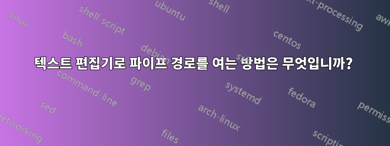 텍스트 편집기로 파이프 경로를 여는 방법은 무엇입니까?