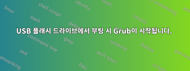 USB 플래시 드라이브에서 부팅 시 Grub이 시작됩니다.