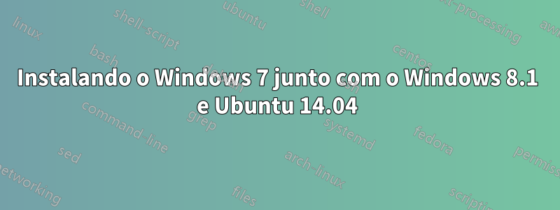 Instalando o Windows 7 junto com o Windows 8.1 e Ubuntu 14.04