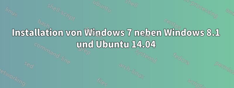 Installation von Windows 7 neben Windows 8.1 und Ubuntu 14.04