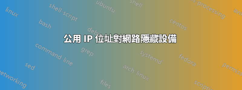 公用 IP 位址對網路隱藏設備