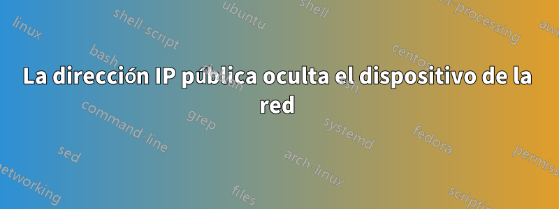 La dirección IP pública oculta el dispositivo de la red