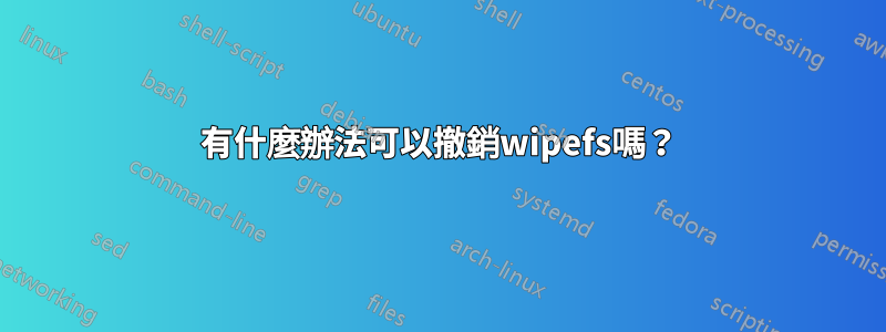 有什麼辦法可以撤銷wipefs嗎？