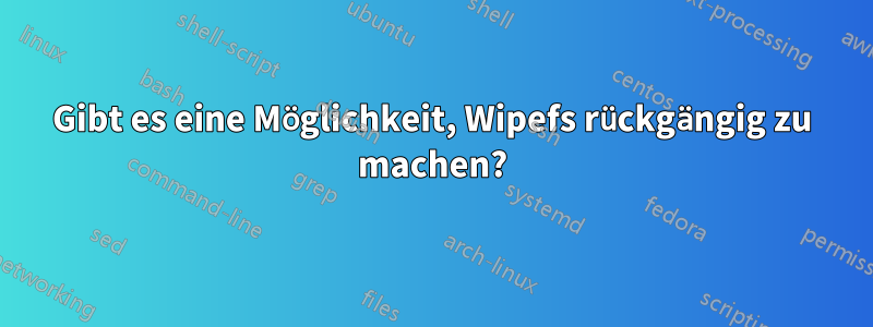 Gibt es eine Möglichkeit, Wipefs rückgängig zu machen?