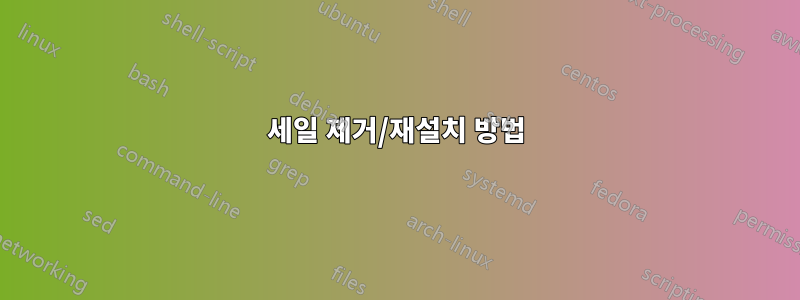 세일 제거/재설치 방법