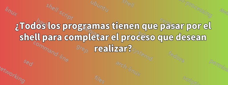 ¿Todos los programas tienen que pasar por el shell para completar el proceso que desean realizar?