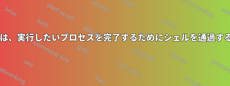 すべてのプログラムは、実行したいプロセスを完了するためにシェルを通過する必要がありますか?