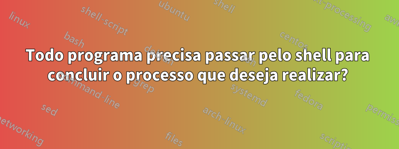 Todo programa precisa passar pelo shell para concluir o processo que deseja realizar?