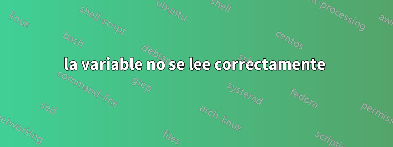 la variable no se lee correctamente