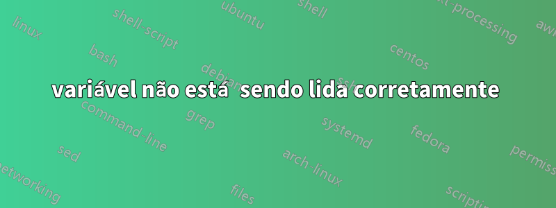 variável não está sendo lida corretamente