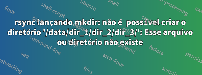 rsync lançando mkdir: não é possível criar o diretório '/data/dir_1/dir_2/dir_3/': Esse arquivo ou diretório não existe