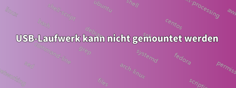 USB-Laufwerk kann nicht gemountet werden