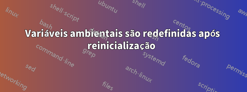 Variáveis ​​ambientais são redefinidas após reinicialização 