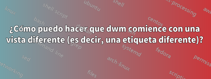 ¿Cómo puedo hacer que dwm comience con una vista diferente (es decir, una etiqueta diferente)?