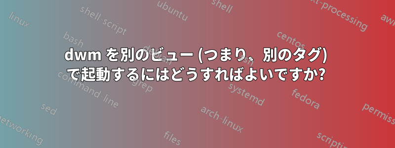 dwm を別のビュー (つまり、別のタグ) で起動するにはどうすればよいですか?